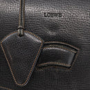 LOEWE Barcelona Hand Bag Leather Black Gold Auth 155608-17