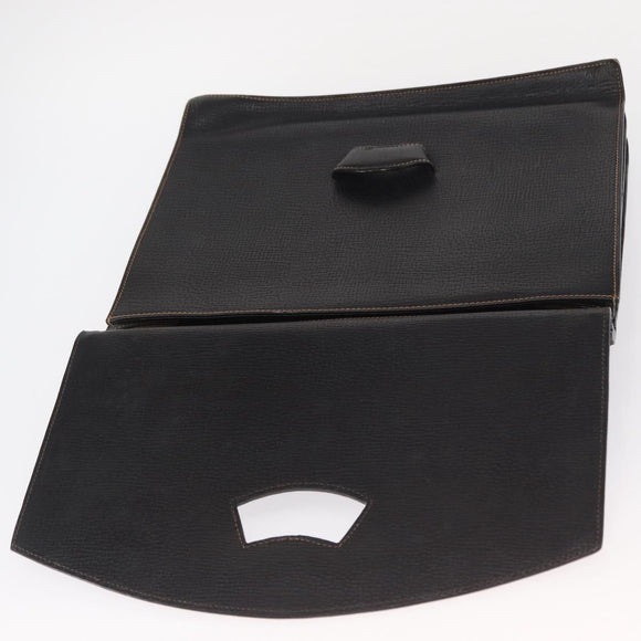 LOEWE Barcelona Hand Bag Leather Black Gold Auth 155608