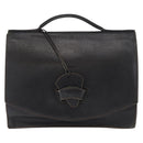 LOEWE Barcelona Hand Bag Leather Black Gold Auth 155608-13