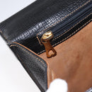 LOEWE Barcelona Hand Bag Leather Black Gold Auth 155608-24