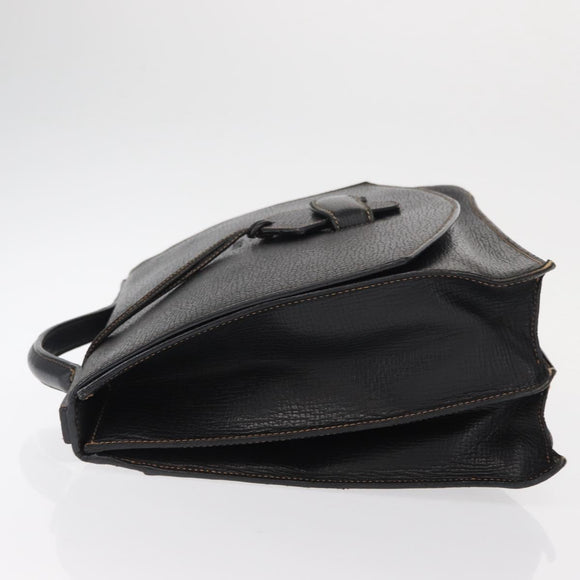 LOEWE Barcelona Hand Bag Leather Black Gold Auth 155608