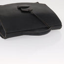 LOEWE Barcelona Hand Bag Leather Black Gold Auth 155608-6