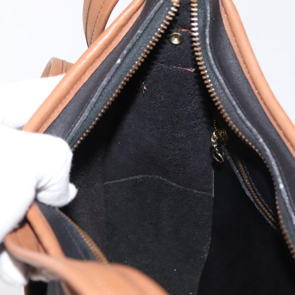 Coach Shoulder Bag Leather Black Gold Auth 155609