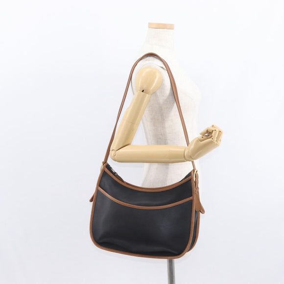 Coach Shoulder Bag Leather Black Gold Auth 155609