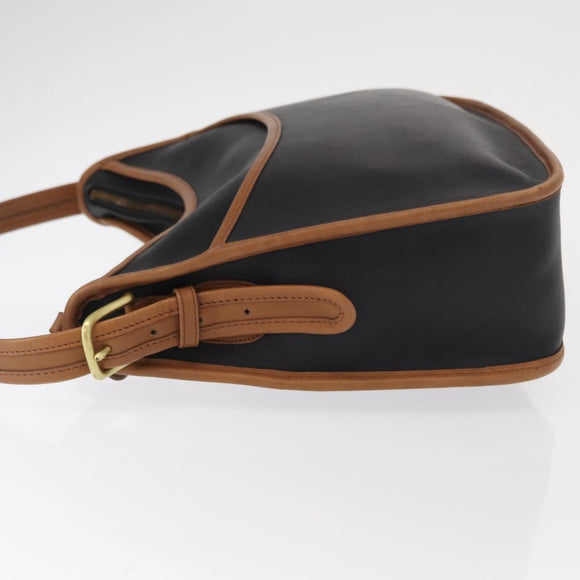 Coach Shoulder Bag Leather Black Gold Auth 155609