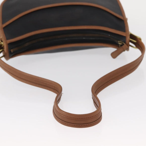 Coach Shoulder Bag Leather Black Gold Auth 155609