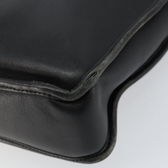 LOEWE Anagram Hand Bag Leather Black Silver Auth 155610