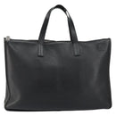 LOEWE Anagram Hand Bag Leather Black Silver Auth 155610-13