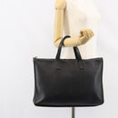 LOEWE Anagram Hand Bag Leather Black Silver Auth 155610-23