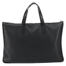 LOEWE Anagram Hand Bag Leather Black Silver Auth 155610-2