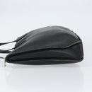 LOEWE Anagram Hand Bag Leather Black Silver Auth 155610-4