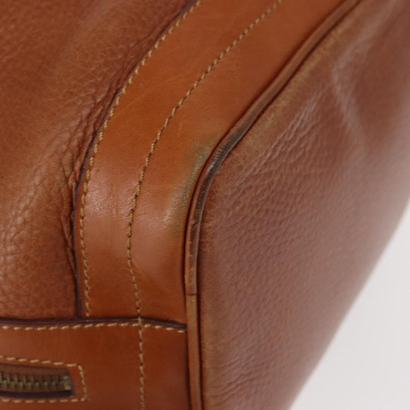 CELINE Shoulder Bag Leather Brown Gold Auth 155612