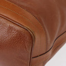 CELINE Shoulder Bag Leather Brown Gold Auth 155612-14