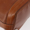 CELINE Shoulder Bag Leather Brown Gold Auth 155612-15