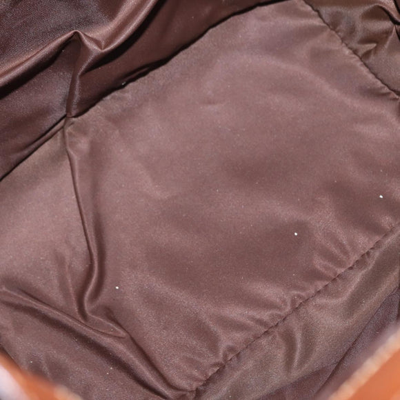 CELINE Shoulder Bag Leather Brown Gold Auth 155612