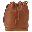 CELINE Shoulder Bag Leather Brown Gold Auth 155612-13