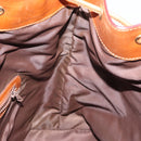 CELINE Shoulder Bag Leather Brown Gold Auth 155612-21