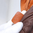 CELINE Shoulder Bag Leather Brown Gold Auth 155612-12