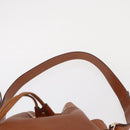 CELINE Shoulder Bag Leather Brown Gold Auth 155612-8