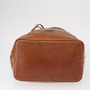 CELINE Shoulder Bag Leather Brown Gold Auth 155612-5