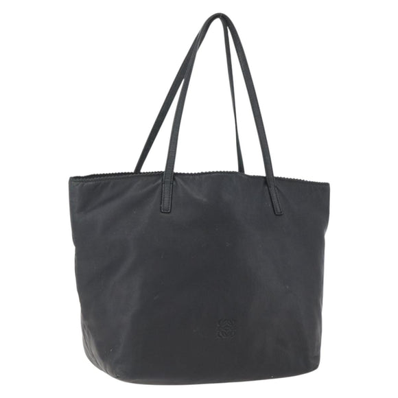 LOEWE Tote Bag Leather Black Auth 155613