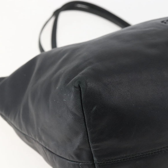 LOEWE Tote Bag Leather Black Auth 155613