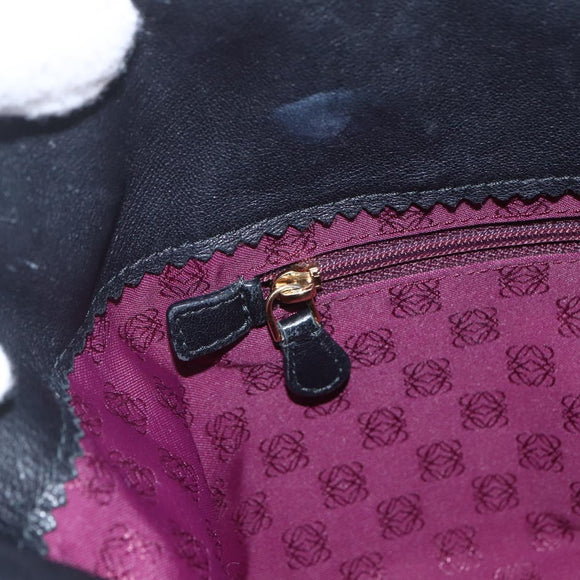 LOEWE Tote Bag Leather Black Auth 155613