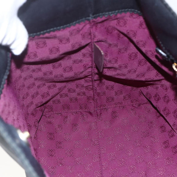 LOEWE Tote Bag Leather Black Auth 155613