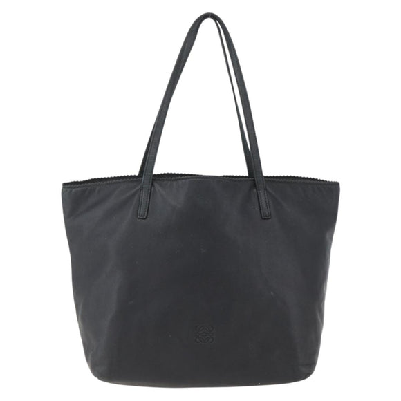 LOEWE Tote Bag Leather Black Auth 155613