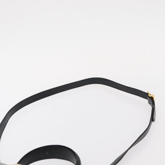 Salvatore Ferragamo Gancini Hand Bag Leather 2way Black Gold Auth 155615