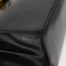 Salvatore Ferragamo Gancini Hand Bag Leather 2way Black Gold Auth 155615-12