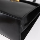 Salvatore Ferragamo Gancini Hand Bag Leather 2way Black Gold Auth 155615-13