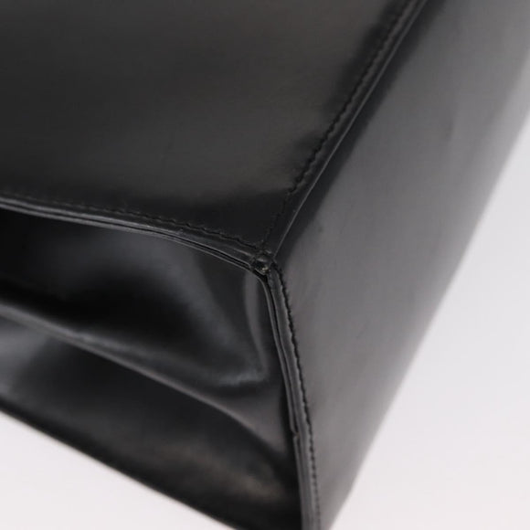 Salvatore Ferragamo Gancini Hand Bag Leather 2way Black Gold Auth 155615