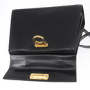 Salvatore Ferragamo Gancini Hand Bag Leather 2way Black Gold Auth 155615-17