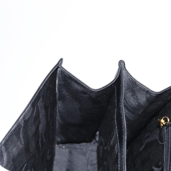 Salvatore Ferragamo Gancini Hand Bag Leather 2way Black Gold Auth 155615