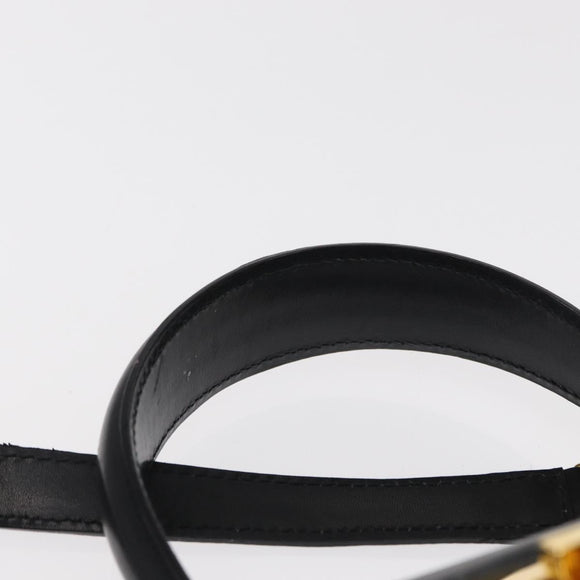 Salvatore Ferragamo Gancini Hand Bag Leather 2way Black Gold Auth 155615