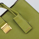 Miu Miu Hand Bag Leather Green Gold Auth 155616-17