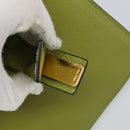 Miu Miu Hand Bag Leather Green Gold Auth 155616-18