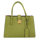 Miu Miu Hand Bag Leather Green Gold Auth 155616-2