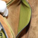 Miu Miu Hand Bag Leather Green Gold Auth 155616-25