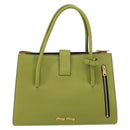 Miu Miu Hand Bag Leather Green Gold Auth 155616-3