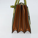 Miu Miu Hand Bag Leather Green Gold Auth 155616-4