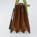 Miu Miu Hand Bag Leather Green Gold Auth 155616-5