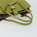 Miu Miu Hand Bag Leather Green Gold Auth 155616-7