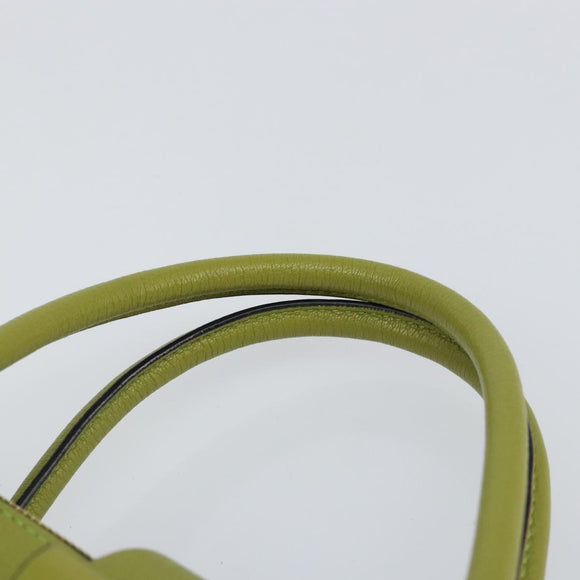 Miu Miu Hand Bag Leather Green Gold Auth 155616