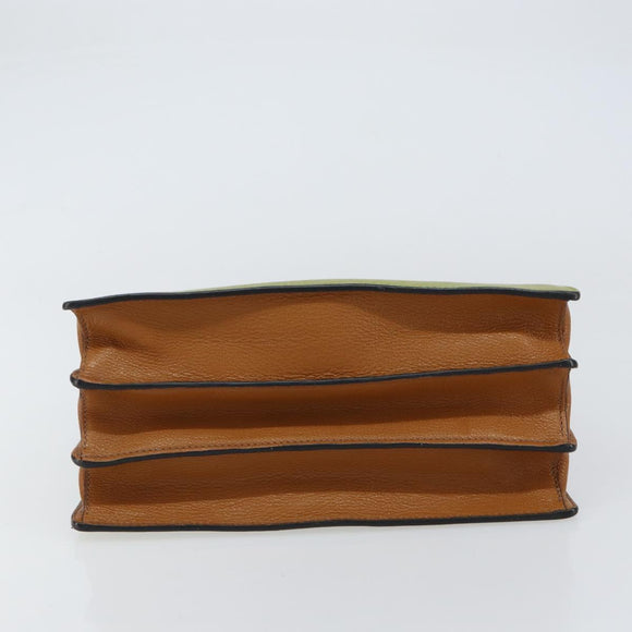 Miu Miu Hand Bag Leather Green Gold Auth 155616