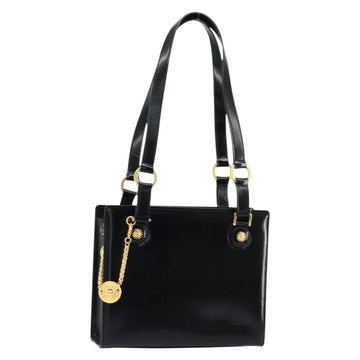 Gianni Versace Shoulder Bag Leather Black Gold Auth 155617
