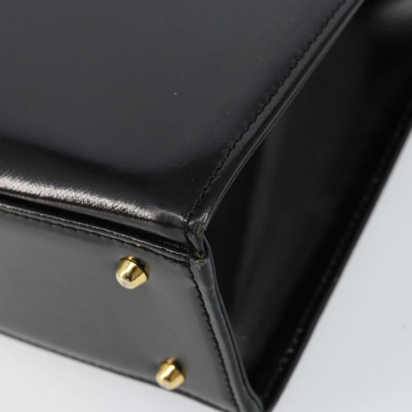 Gianni Versace Shoulder Bag Leather Black Gold Auth 155617