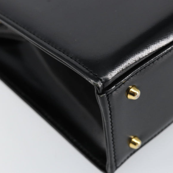 Gianni Versace Shoulder Bag Leather Black Gold Auth 155617