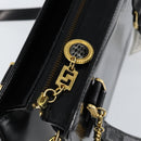 Gianni Versace Shoulder Bag Leather Black Gold Auth 155617-10